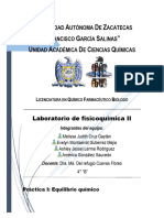 Reporte Práctica 1. Equilibrio Químico