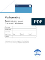 Year 7 Mathematics Autumn White Rose Core A