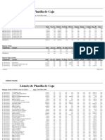 Listado de Planilla de Caja: Ingresos