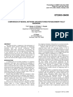 Comparison of Neural Network Architectures For Machinery Fault Diagnosis