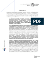 Comunicado 001 Departamento de Salud Animal