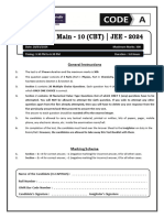 2024-Mock JEE Main-10 - Paper