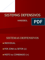 SISTEMAS DEFENSIVOS Handebol