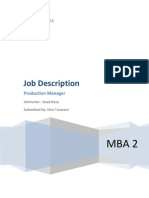 Job Description Production Manager