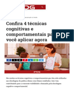 4 Técnicas Cognitivas e Comportamentais Fundamentais