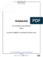 Summary Notes - Topic 18 Variation and Selection - CAIE Biology IGCSE