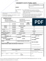 Member's Data Form (MDF) Print (No. 911146020078)