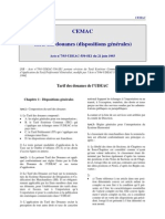 CEMAC - Tarif Des Douanes