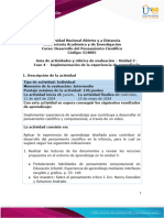 Guia de Actividades y Rúbrica de Evaluación - Unidad 3 - Fase 4 - Implementación de La Experiencia de Aprendizaje y Matriz de Análisis