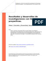 Resultados y Desarrollos de Investigaciones Con Técnicas Proyectivas.