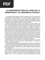 Documento de La Marcha Universitaria