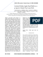 Evaluation of Powdered Golden Apple Snail Shells As A Stabilizing Agent To Sandy Clay Loam Soils