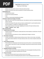 Lesson Plan New Past Continuous Tense