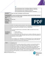 Sales Techniques and Processes - Assignment Brief 2