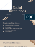 Social Institutions