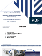 Learning Unit 2 - Atomic Structure, Bonding and Crystallographic Structure