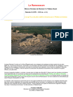 Le Ramesseum - Temple de Millions D'années de Ramsès II À Thèbes-Ouest