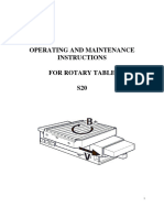 Operating and Maintenance Instructions For Rotary Table S20