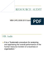 Human Resource Audit: MBA (HR) - 2008-2010 Batch