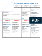 Programa de Alabanza Del Mes Diciembre 2023