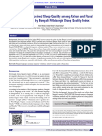 Comparison Sleep Quality Among Urban and Rural Adult Population in Bengali