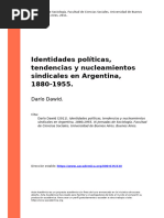 Darío Dawid (2011) - Identidades Políticas, Tendencias y Nucleamientos Sindicales en Argentina, 1880-1955