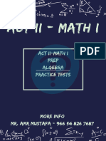 ACT II PREP Course-Math I-Algebra Practice Tests