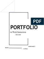 Work Immersion Portfolio Format