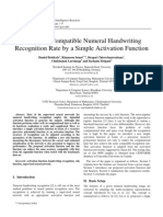 Achieving Compatible Numeral Handwriting Recognition Rate by A Simple Activation Function