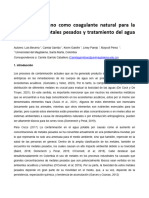 Articulo Uso Del Quitosano Como Coagulante Natural para La Remoción de Metales Pesados en El Agua