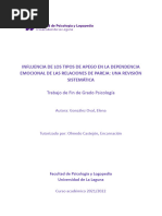 Influencia de Los Tipos de Apego en La Dependencia Emocional de Las Relaciones de Pareja Una Revision Sistematica.