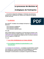 Chapitre 2 Le Processus de Décision Et Les Choix Stratégiques de L'entreprise