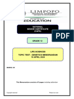 Topic Test - Genetics Memo