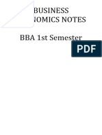 BUSINESS ECONOMICS NOTES Unit-3 BBA 1st