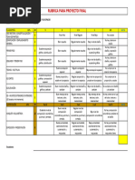 Rúbrica para Proyecto Final