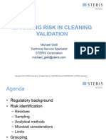 Managing Risk in Cleaning Validation