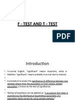 F - Test and T - Test