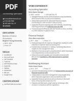 Accounting Specialist Resume Example