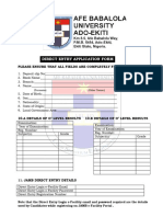 Direct Entry Application Form