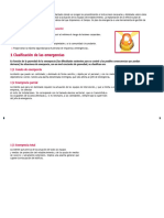 1 Clasificación de Las Emergencias: Los Objetivos de Plan de Emergencia Son Básicamente