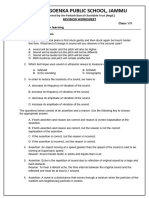 Revision Worksheet POMT Class 8 Sound