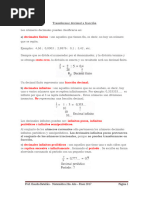 Transformar de Decimal A Fracción y Viceversa