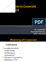 Introduction To Corporate Governance