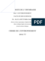 Chimie de L'environnement BAC3 ENV