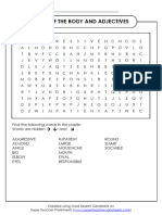 Wordsearch - Parts - of - The - Body - and - Adjectives