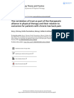 The Correlation of Trust As Part of The Therapeutic Alliance in Physical Therapy and Their Relation To Outcomes For Patients With Chronic Low Back Pai