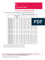 Grade Thresholds - November 2023: Cambridge International AS & A Level Mathematics (9709)