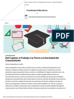 Del Capital, El Trabajo y La Tierra A La Sociedad Del Conocimiento - Cuestiones Educativas