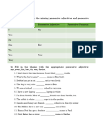 Possesive Adjectives and Possesive Pronouns