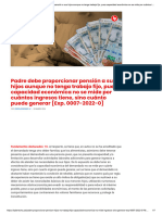 Padre Debe Proporcionar Pensión A Sus Hijos Aunque No Tenga Trabajo Fijo, Pues Capacidad Económica No Se Mide Por Cuántos Ingresos Tiene, Sino Cuánto Puede Generar (Exp. 0007-2022-0) - LP